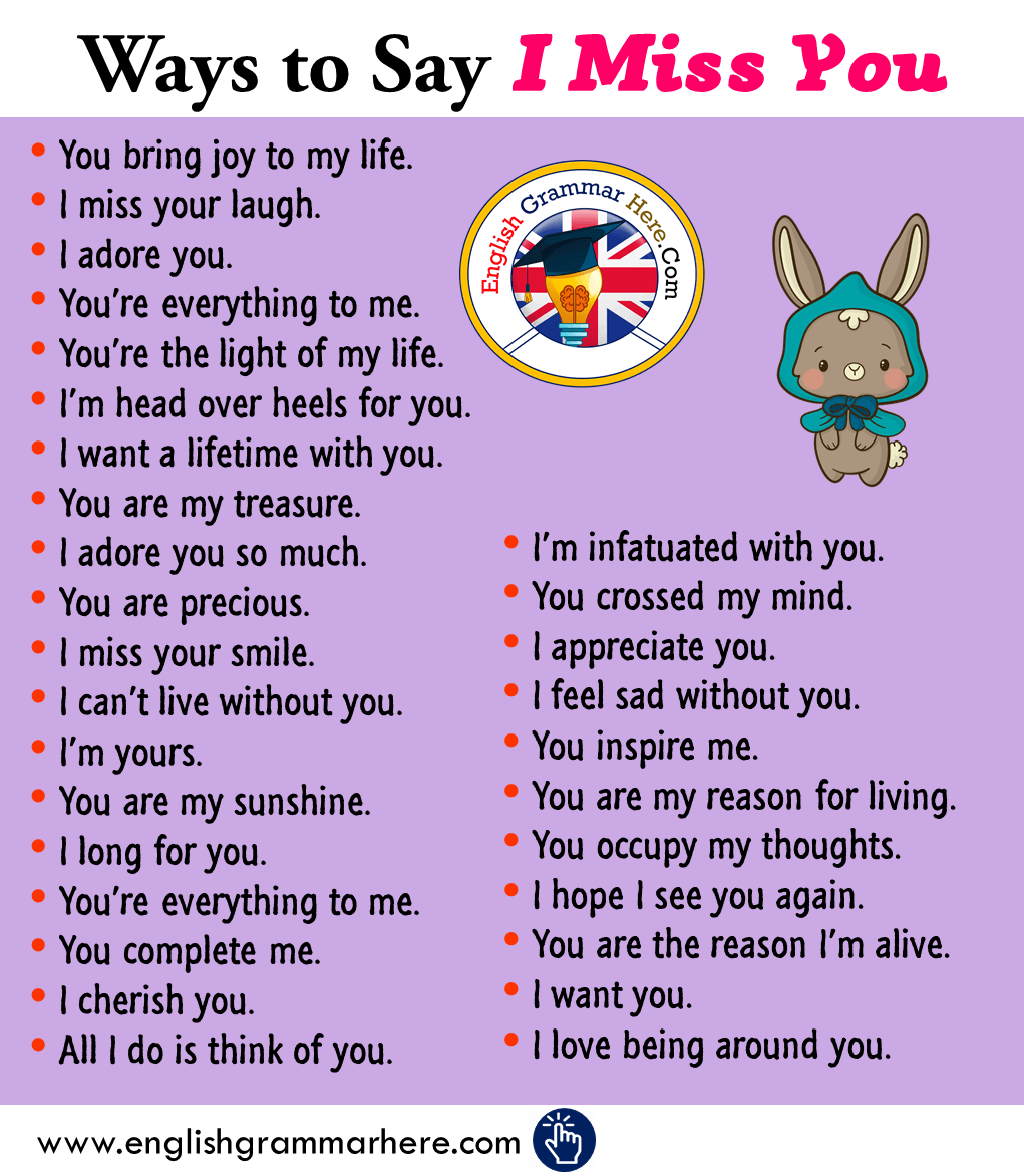 +27 Ways to Say I Miss You in English - English Grammar Here