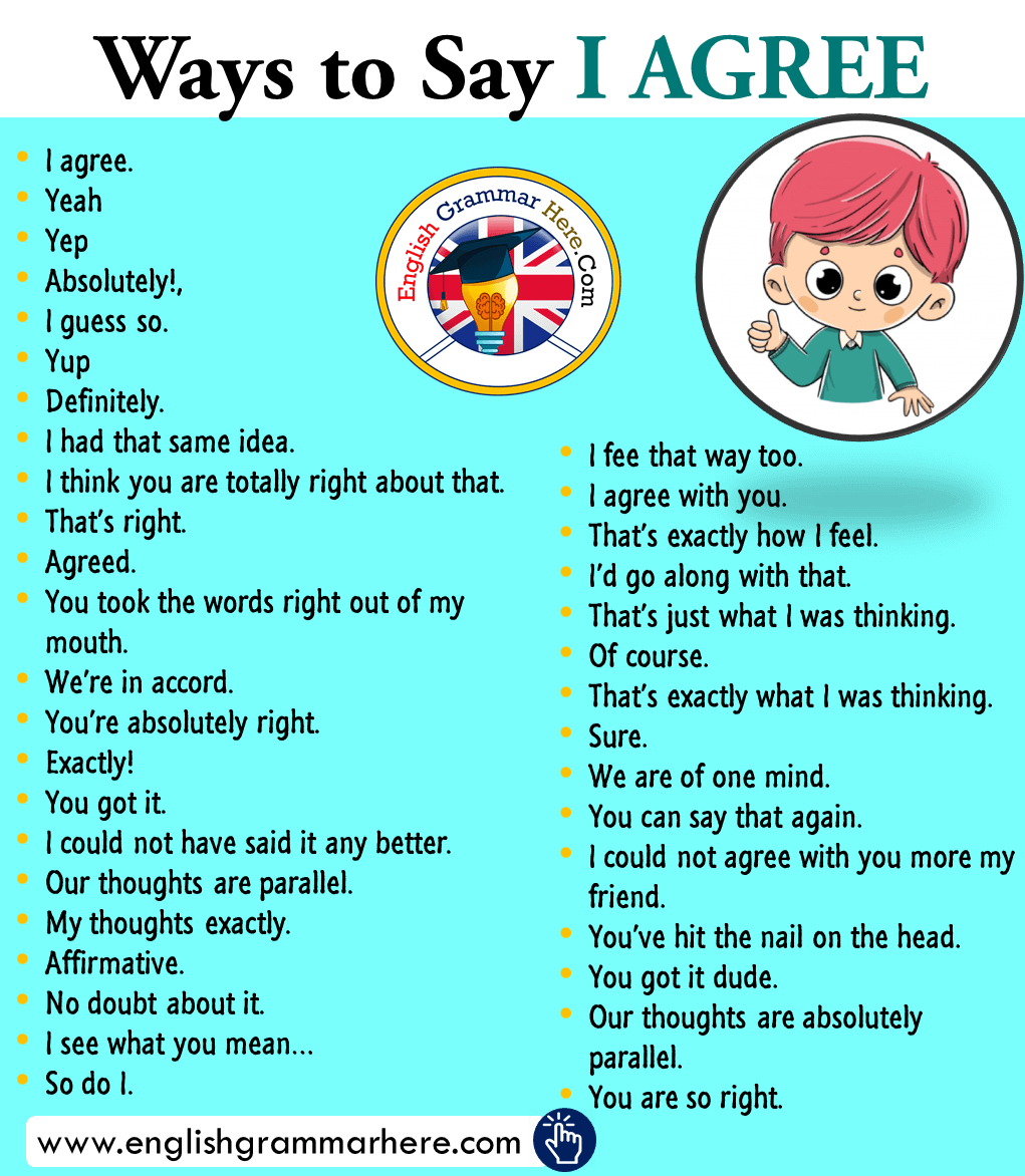 Ways to Say I AGREE in English