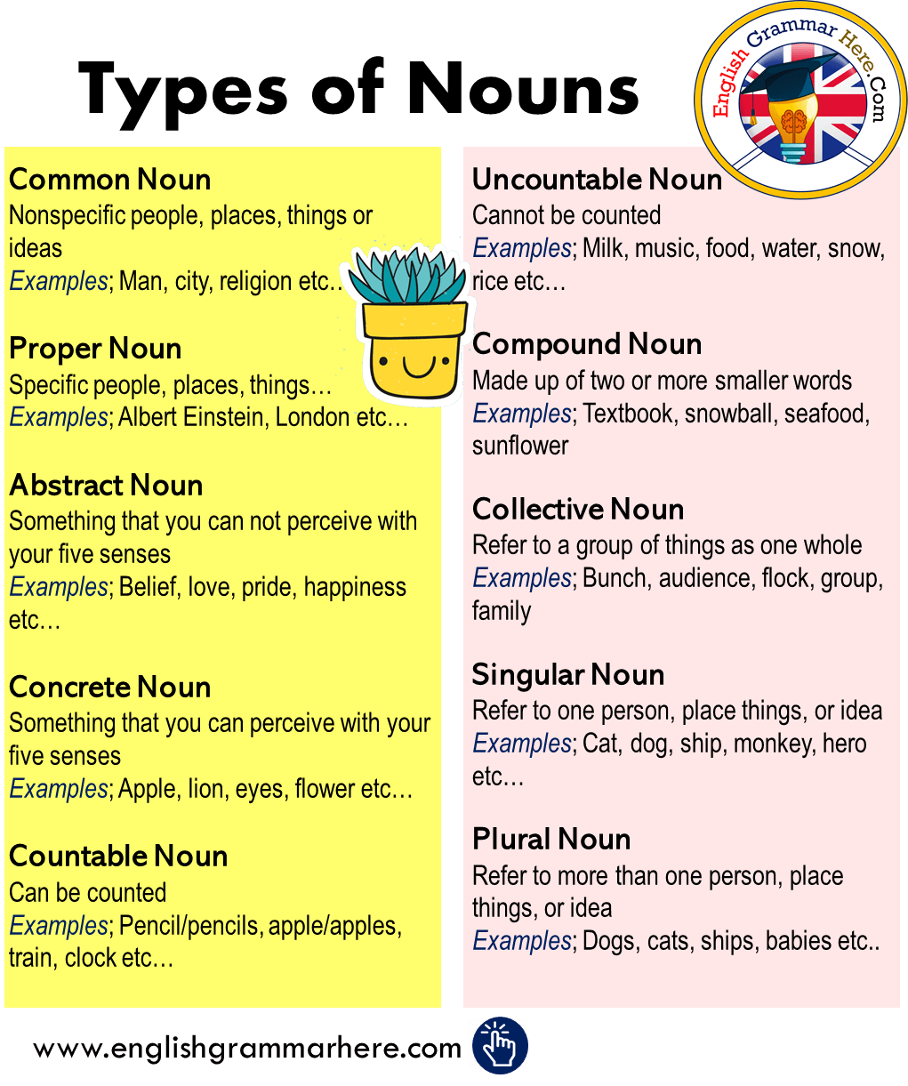 Types of Nouns in English with Useful Examples