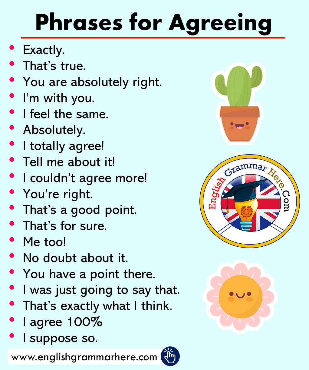 English Phrases For Agreeing an opinion