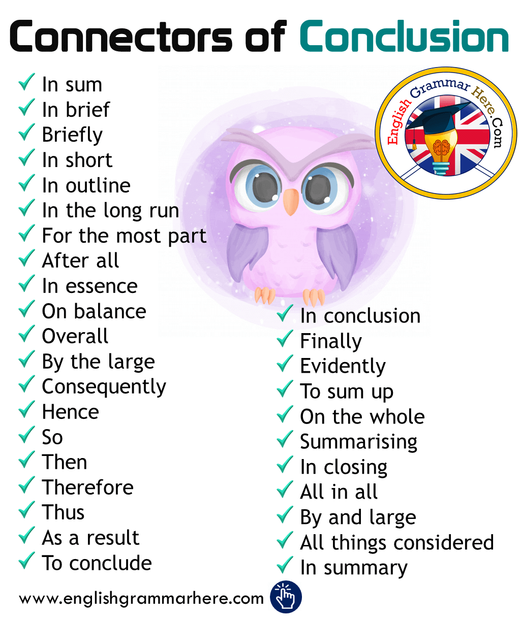Connectors of Conclusion List in English