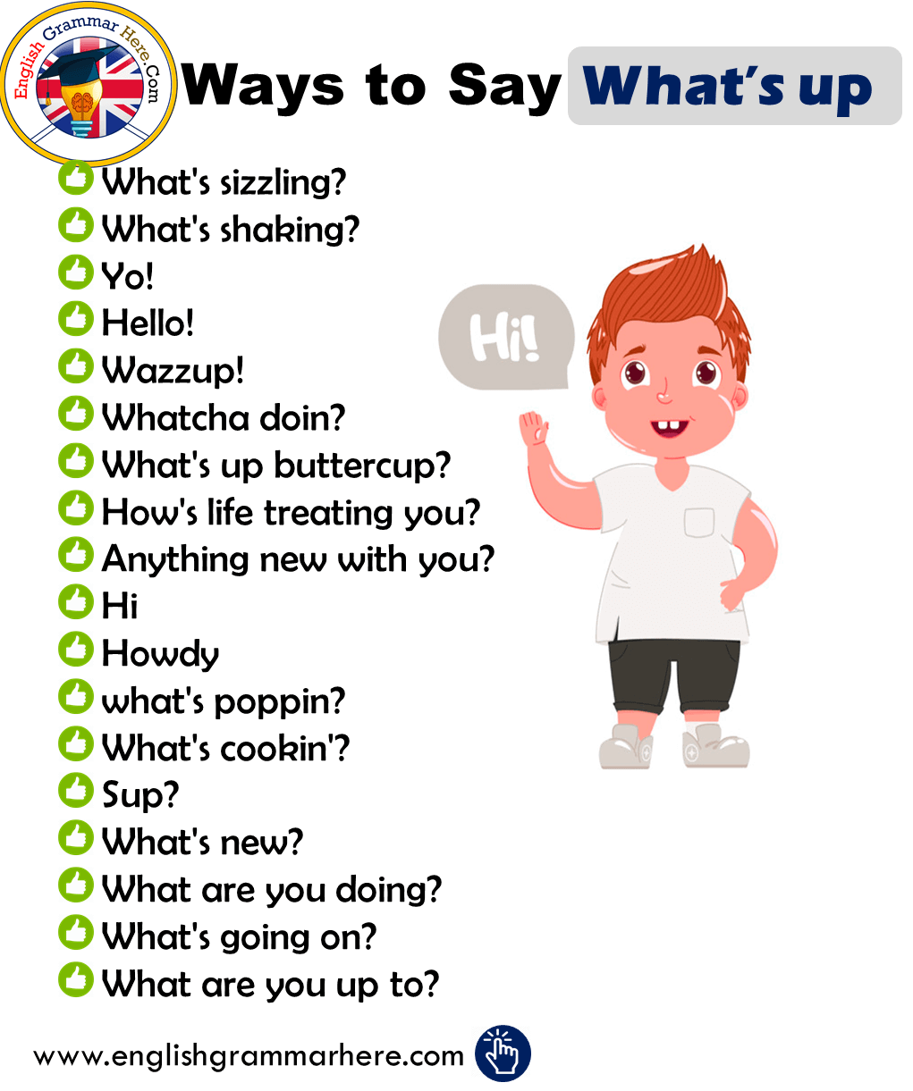 Ways To Say What S Up In English English Grammar Here