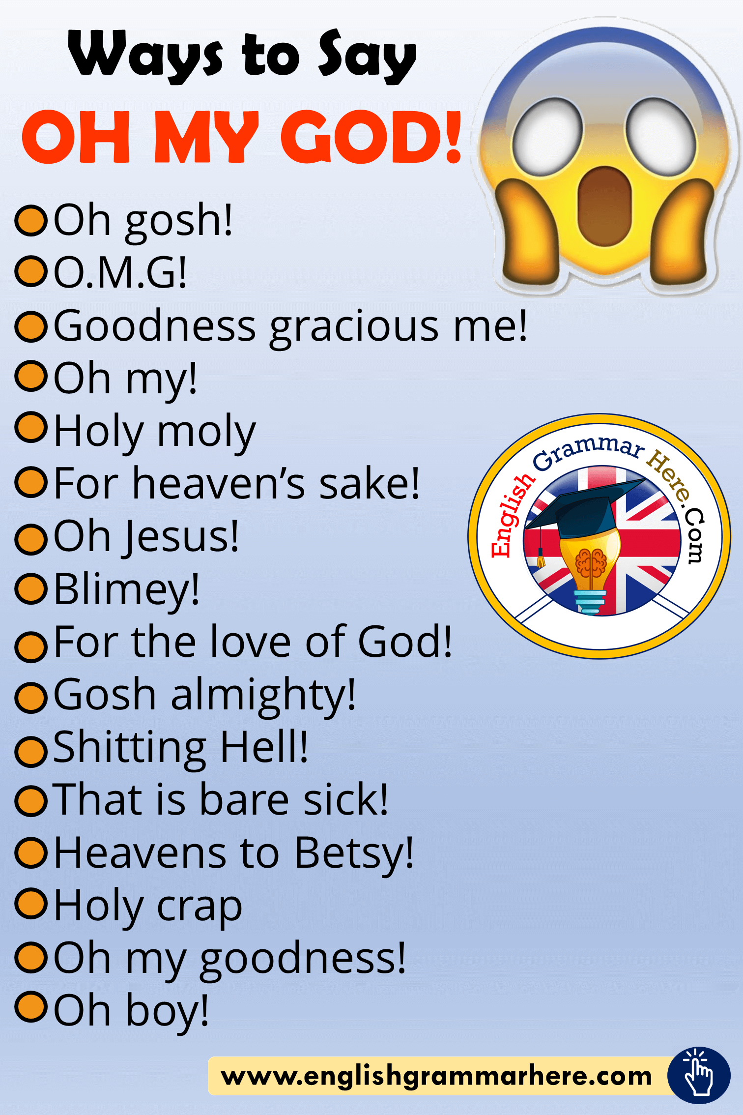 Ways to Say OH MY GOD in English