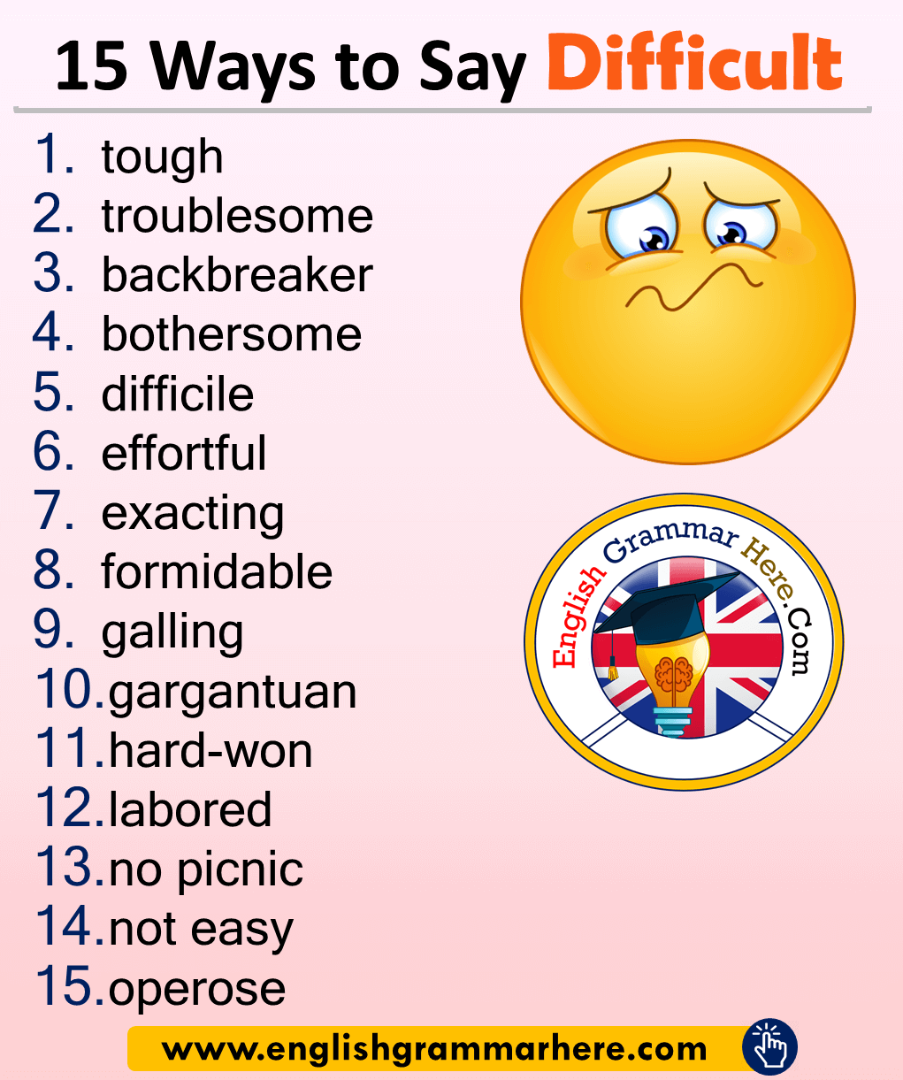 Different ways to say Difficult in english, 15 Ways to Say DIFFICULT in English