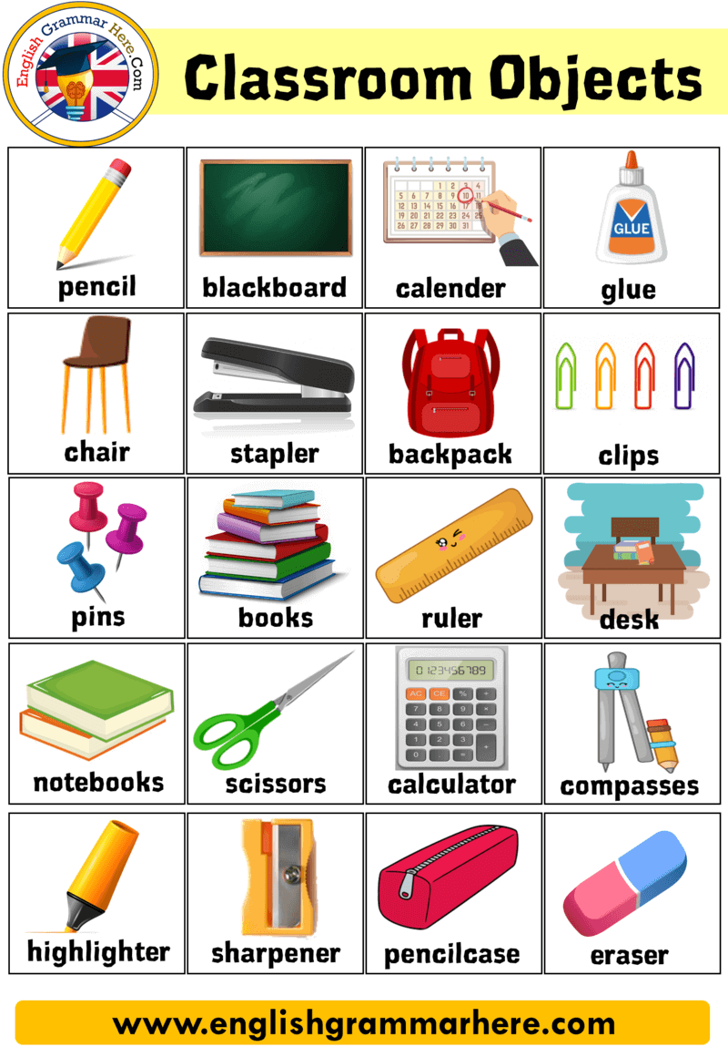 Classroom Objects in English