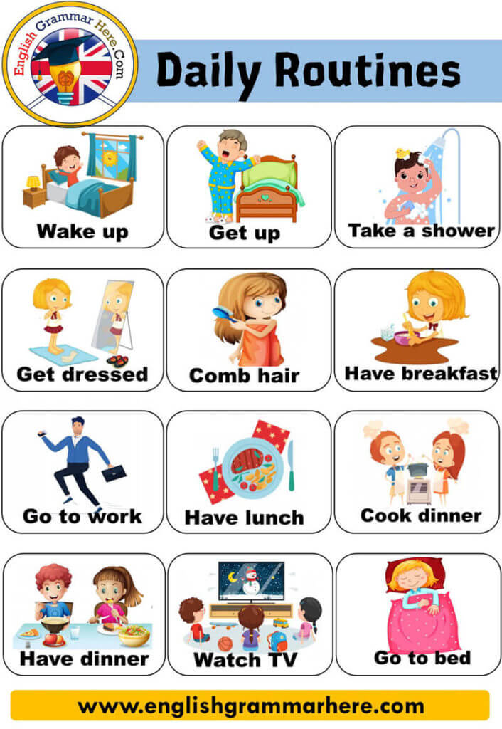 esl flashcards daily activities
