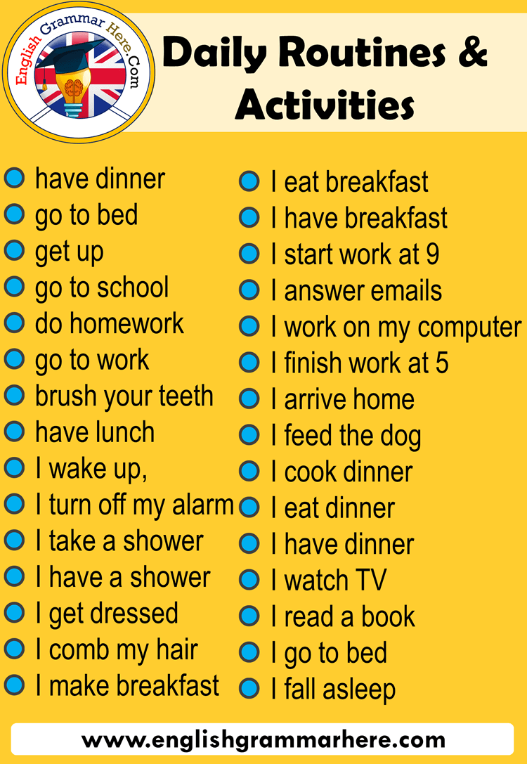 presentation daily routine