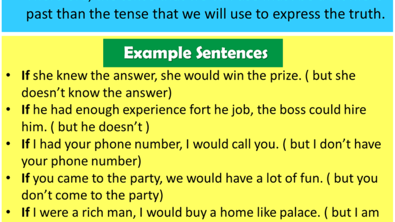 If Clause Type 2, Conditional Type 2 - English Grammar Here
