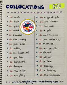 Collocations with DO - English Phrases - English Grammar Here