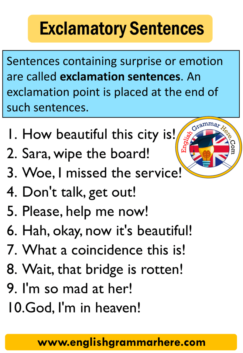 reported speech exclamatory sentences examples