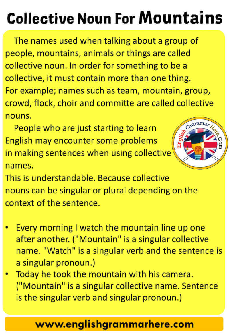 Collective Noun For Mountains, Definition and Examples - English ...