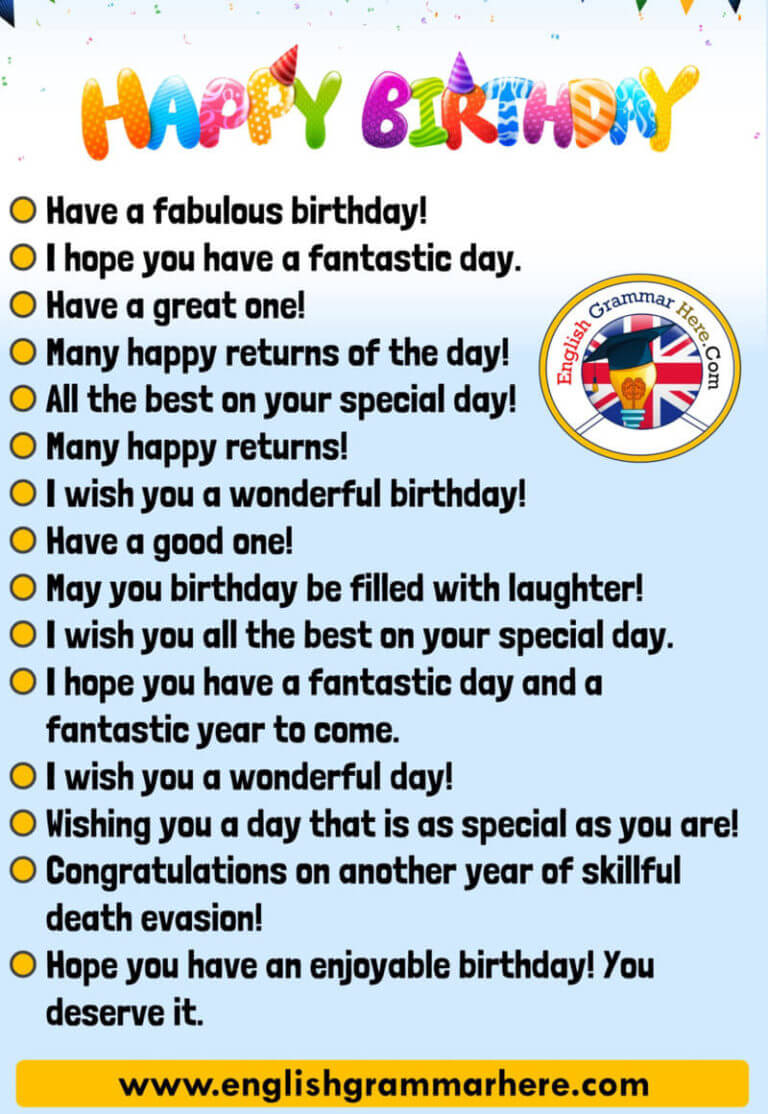 Happy Birthday  Messages Happy Birthday  Wishes English 
