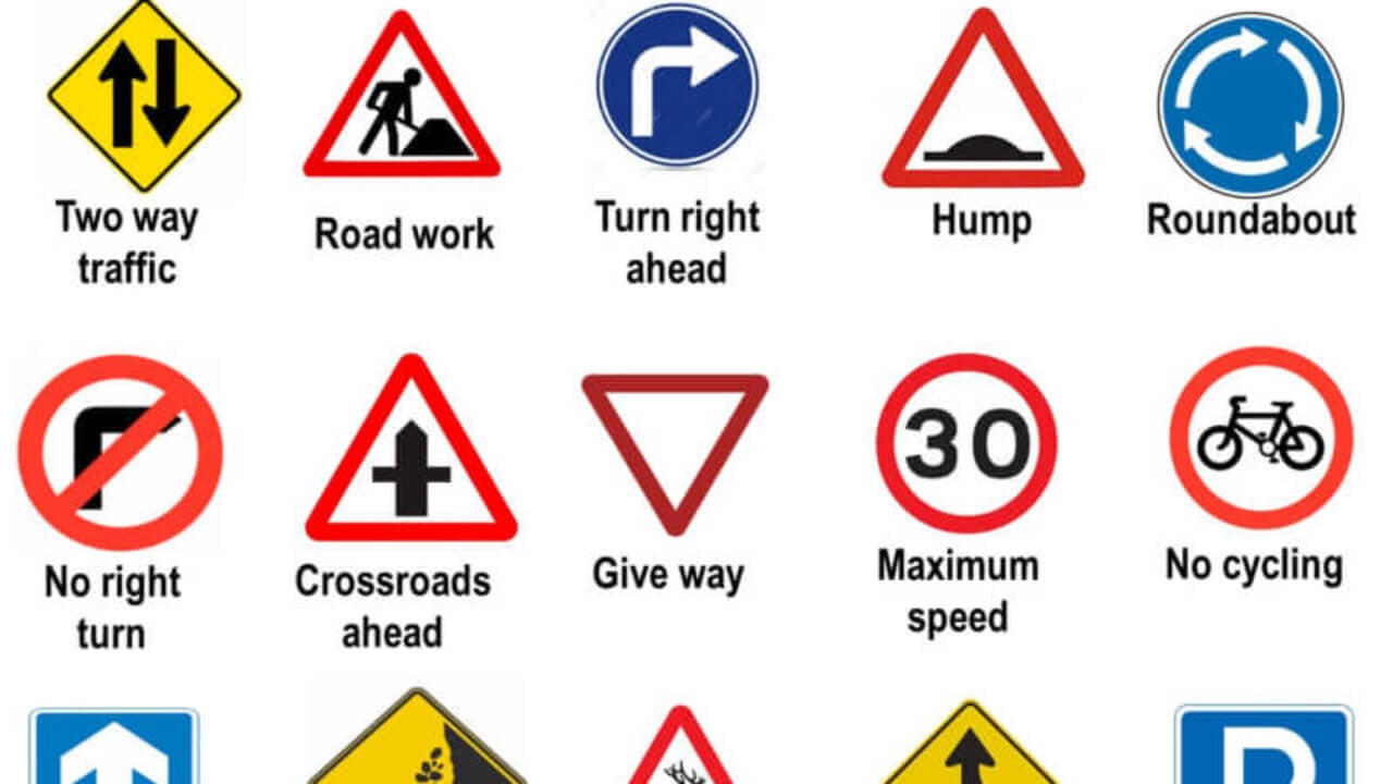 Traffic Symbol Signs And Road Symbols English Grammar Here