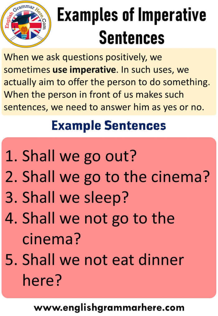 Imperative Sentence 4th Grade