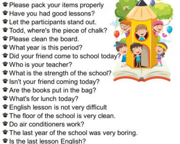 English Speaking Phrases, Daily Use English Sentences in School