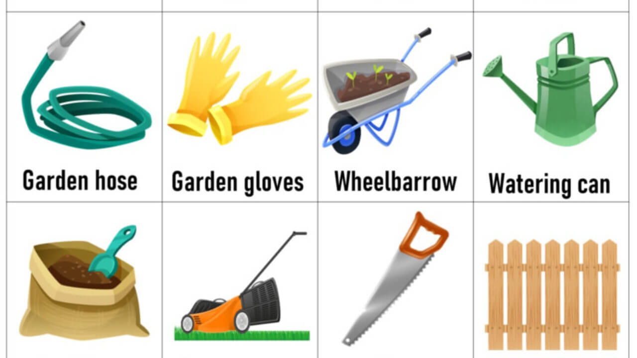 The Garden Of Words Gardening Tools Names With Pictures English