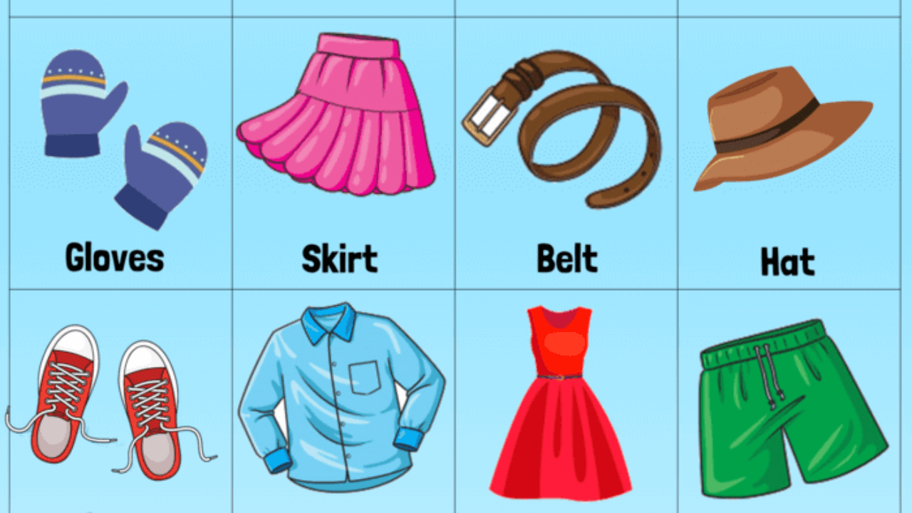 Clothes Names, Clothes Vocabulary in English and Example Sentences -  English Grammar Here