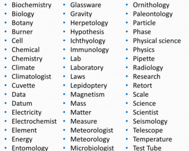 Science Vocabulary Words, Definition and Examples