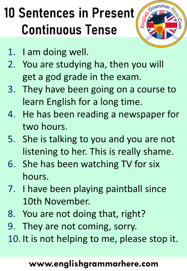 10 Sentences of Simple Present Tense - Grammar Simple