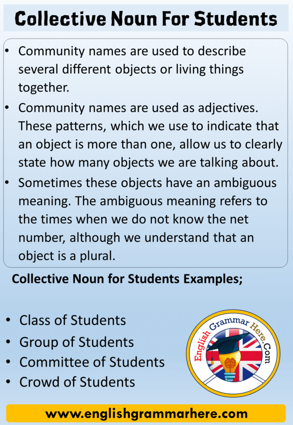 collective noun for students collective nouns list in english english grammar here