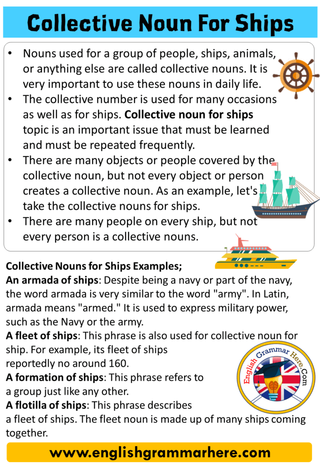 Collective Noun For Ships, Collective Nouns List in English