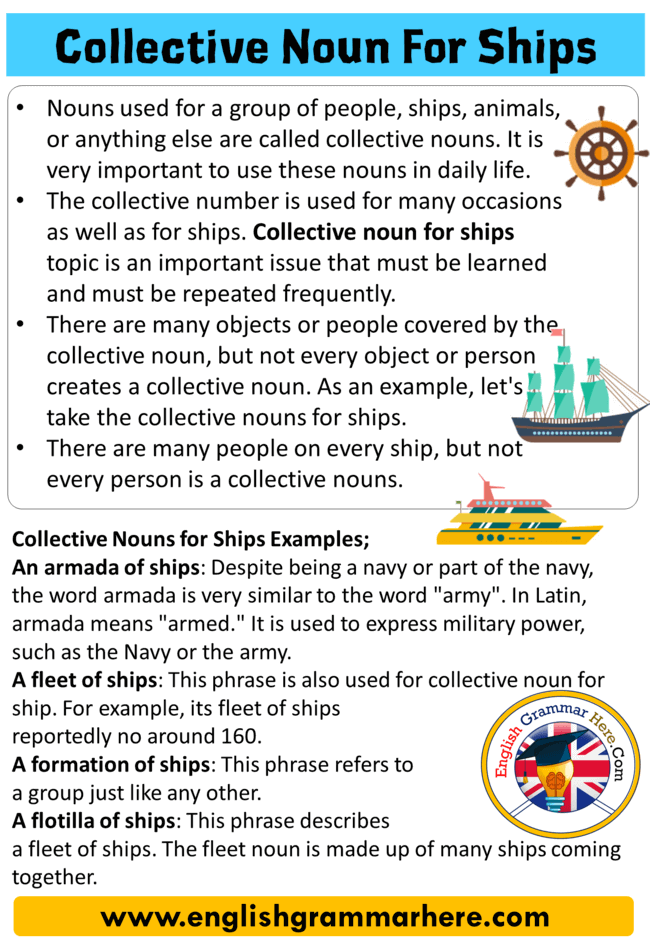 Collective Noun For Ships Collective Nouns List in English