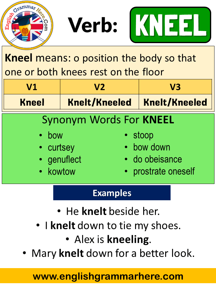 Kneel Past Simple, Simple Past Tense of Kneel Past Participle, V1 V2 V3 Form Of Kneel