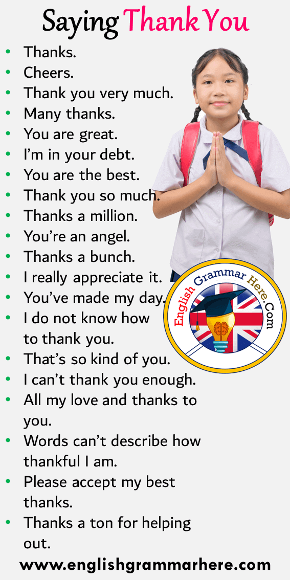 20 Saying Thank You Phrases in English