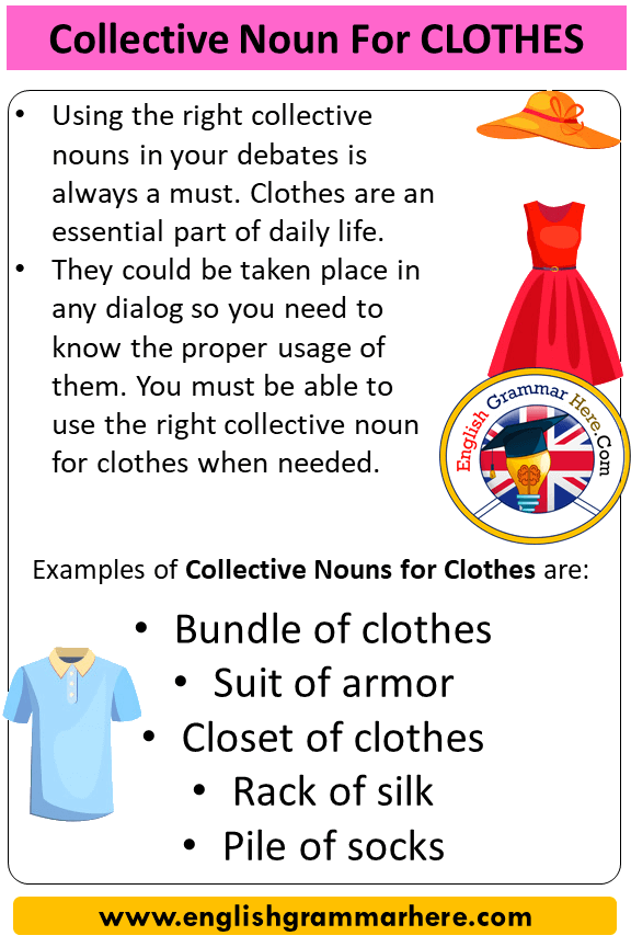 Collective Noun For Clothes, Collective Nouns List Clothes - English  Grammar Here
