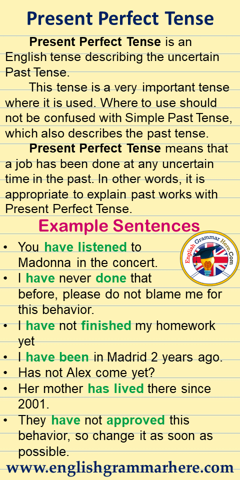 essay in present perfect tense