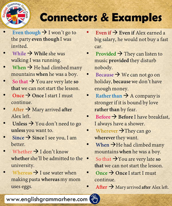 sentence connectors for essays