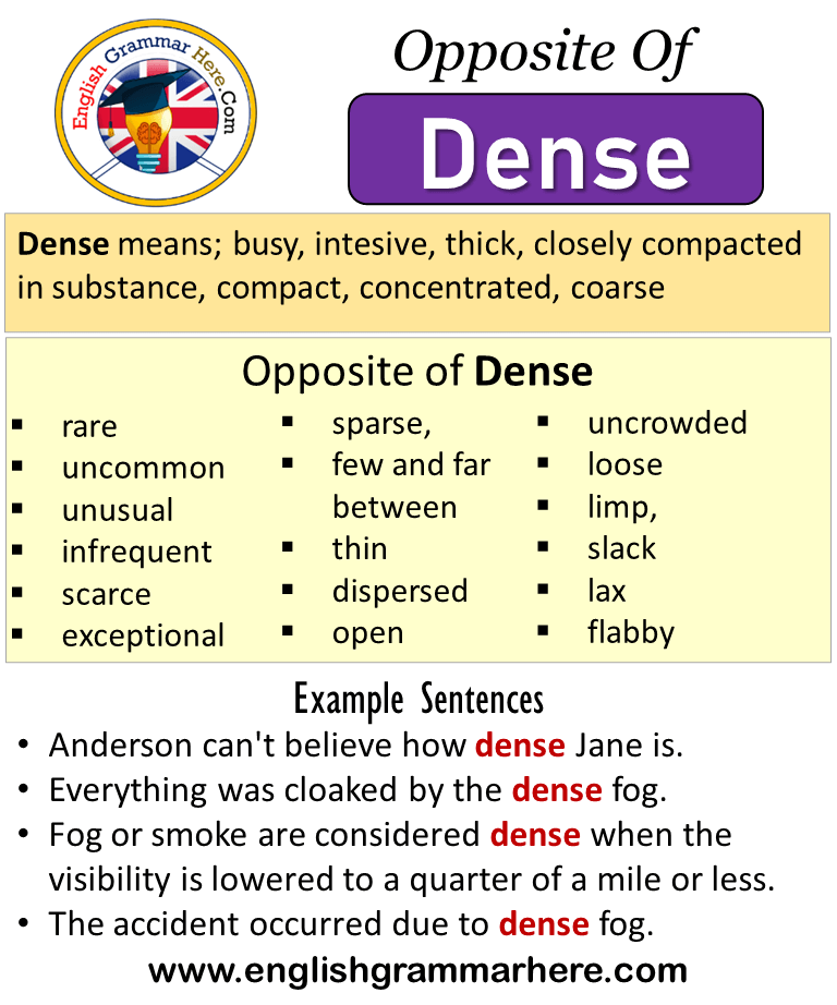 17 Opposite Of Dense Words, Antonyms of Dense, Meaning and Example Sentences