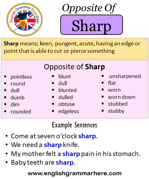 Opposite Of Sharp, Antonyms of Sharp, Meaning and Example Sentences