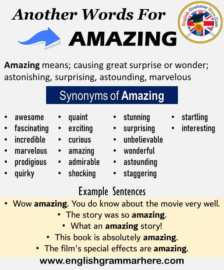 Another word for Amazing, What is another, synonym word for Amazing