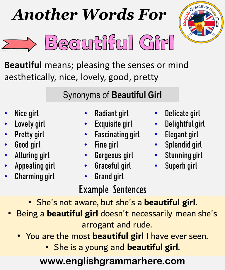 Another word for Beautiful Girl, What is another, synonym word for