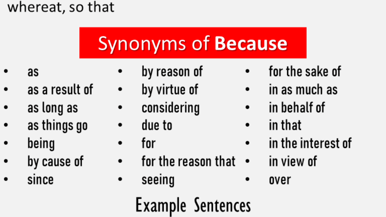 Another reason. Because synonyms. Because синонимы. Synonim for reason. Also синонимы.