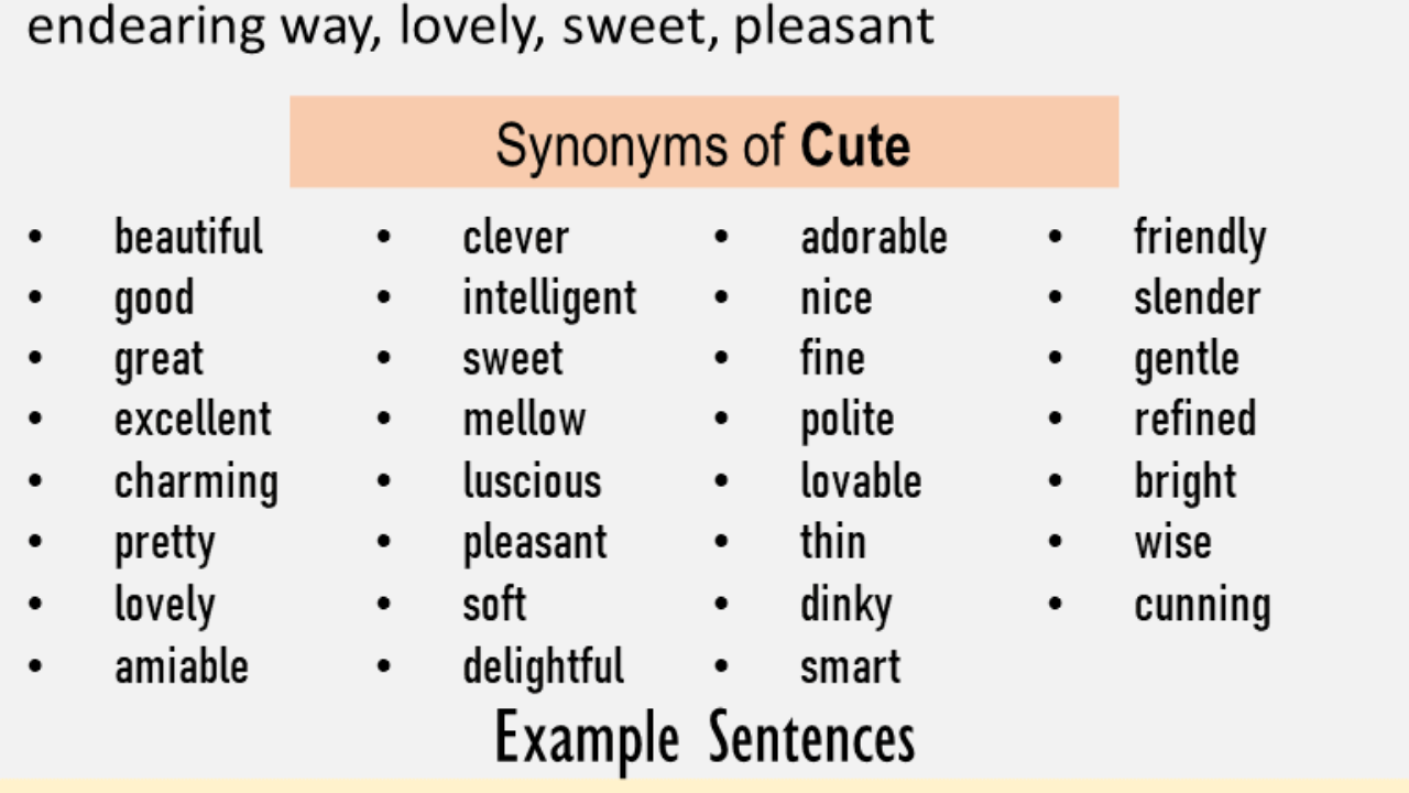 Another word for Cute, What is another, synonym word for Cute ...