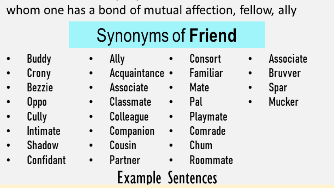 Another Word For Friend What Is Another Synonym Word For Friend English Grammar Here