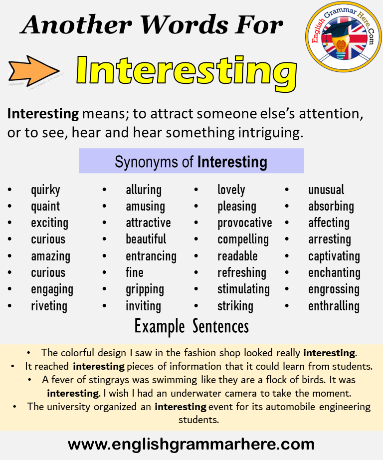 Another Word For Interesting What Is Another Synonym Word For Interesting English Grammar Here