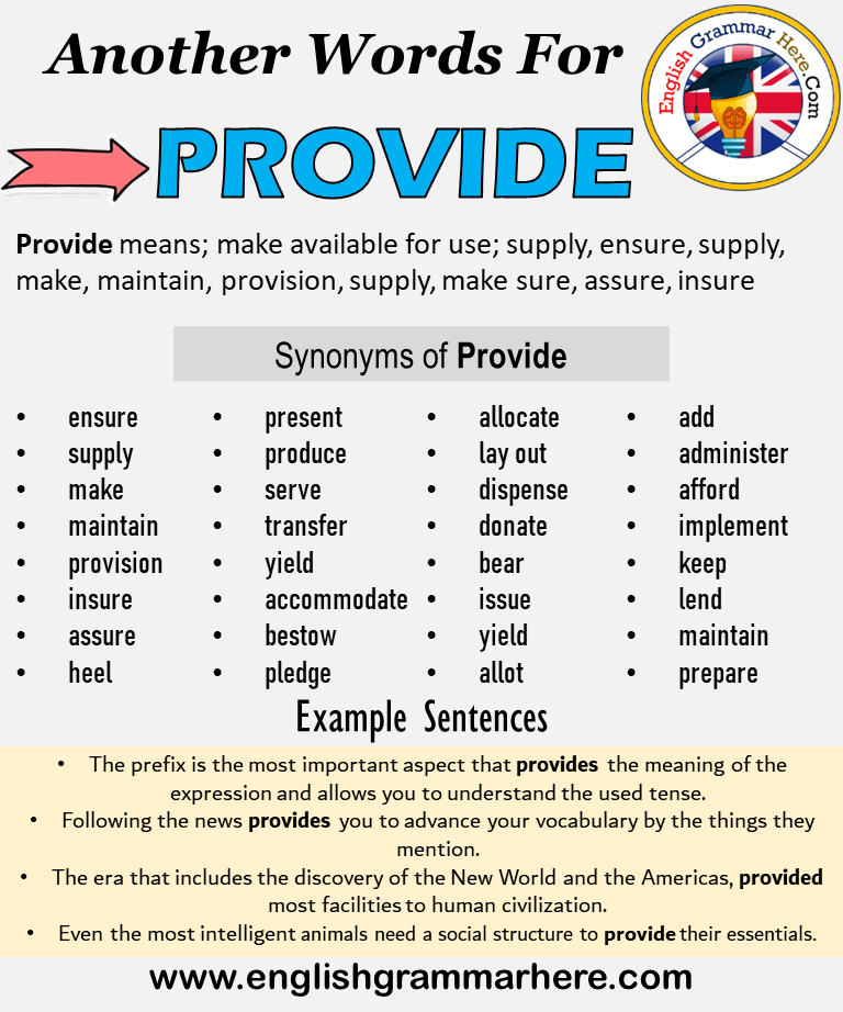 Another word for Provide, What is another, synonym word for Provide ...