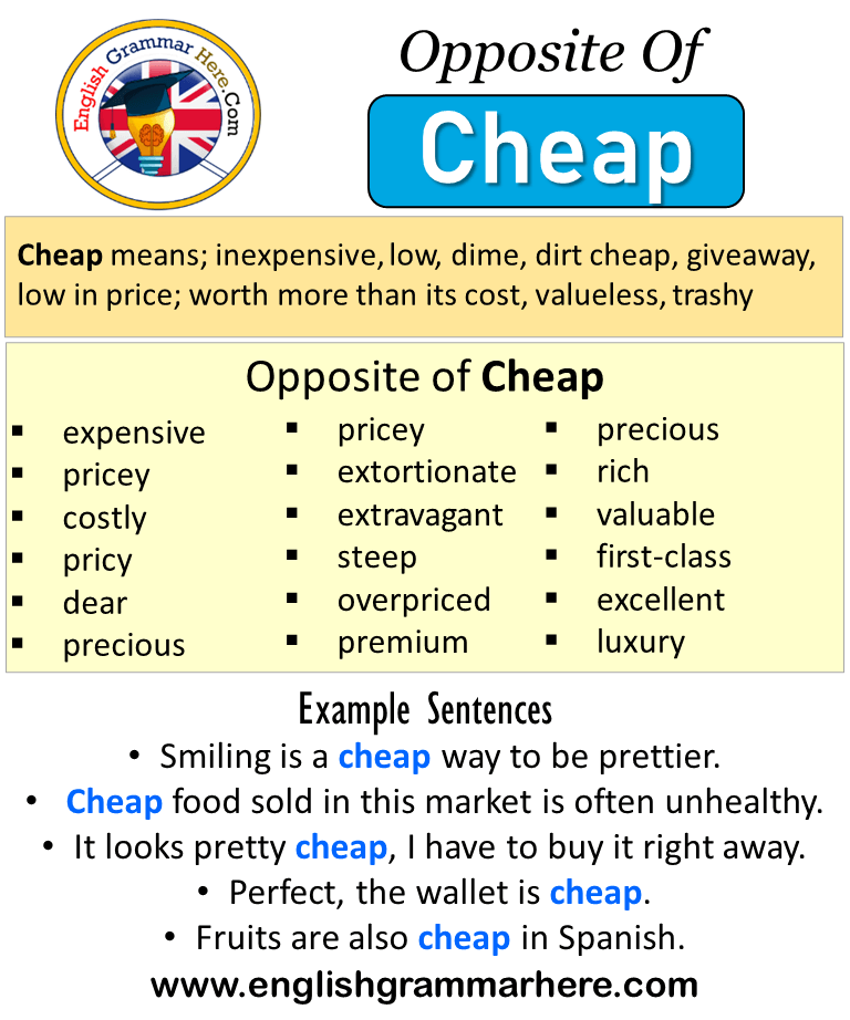 Opposite Of Cheap, Antonyms of Cheap, Meaning and Example ...