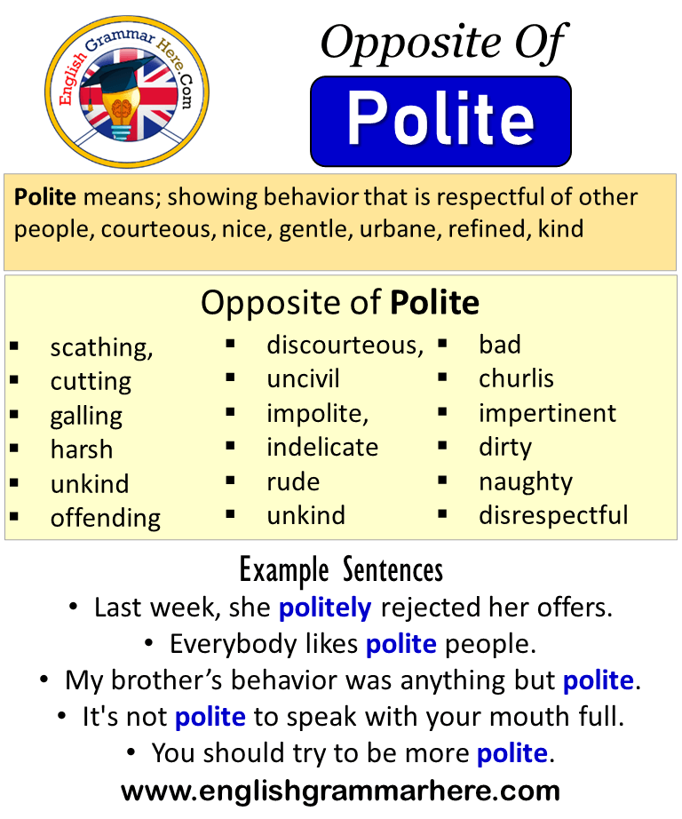Opposite Of Polite, Antonyms of Polite, Meaning and Example Sentences