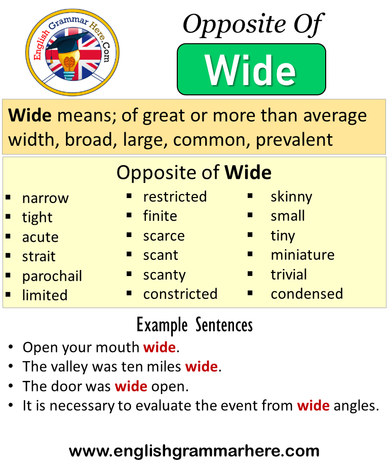 What Is Antonym Of Wide