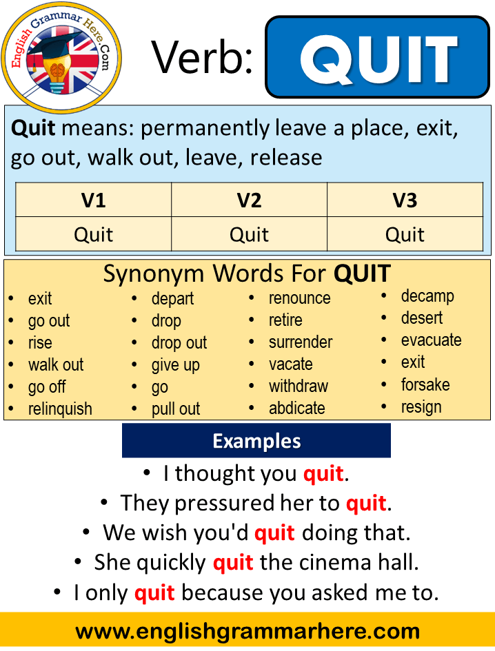 Meaning quit What Is