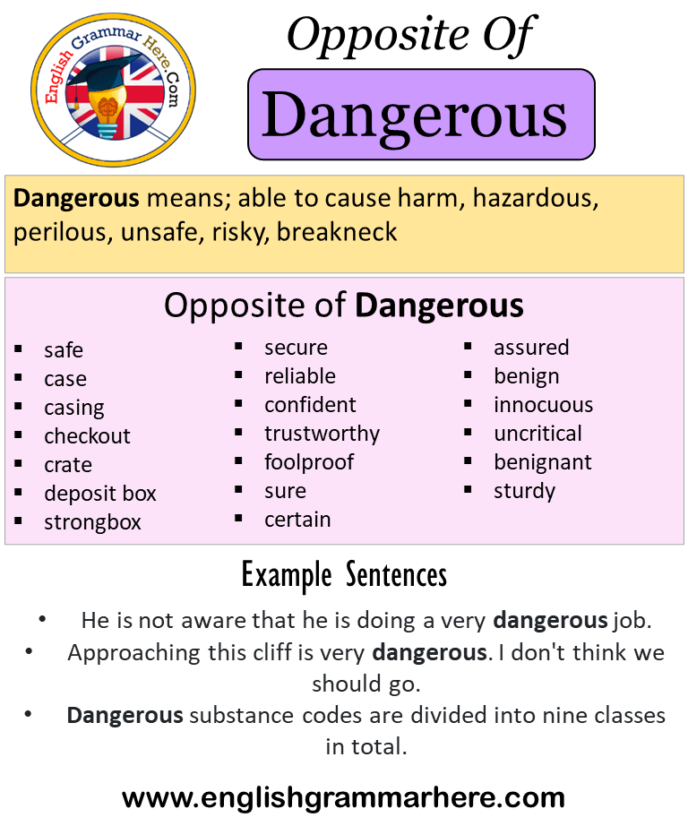 Opposite Of Dangerous, Antonyms of Dangerous, Meaning and Example