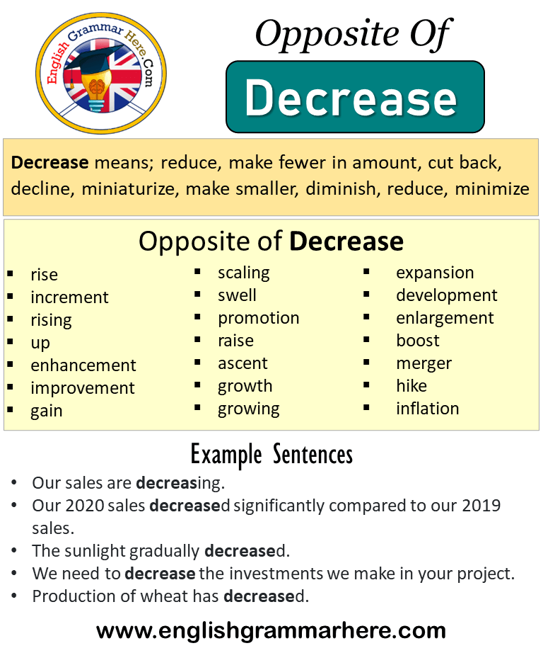 What Is The Synonyms And Antonyms Of Decrease