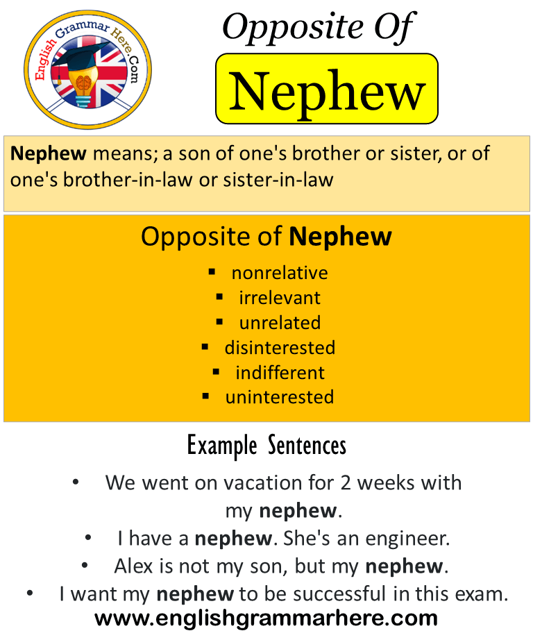 Opposite Of Nephew Antonyms Of Nephew Meaning And Example Sentences English Grammar Here