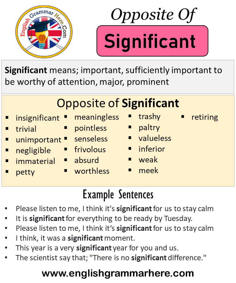 Opposite Of Significant, Antonyms of Significant, Meaning and Example Sentences