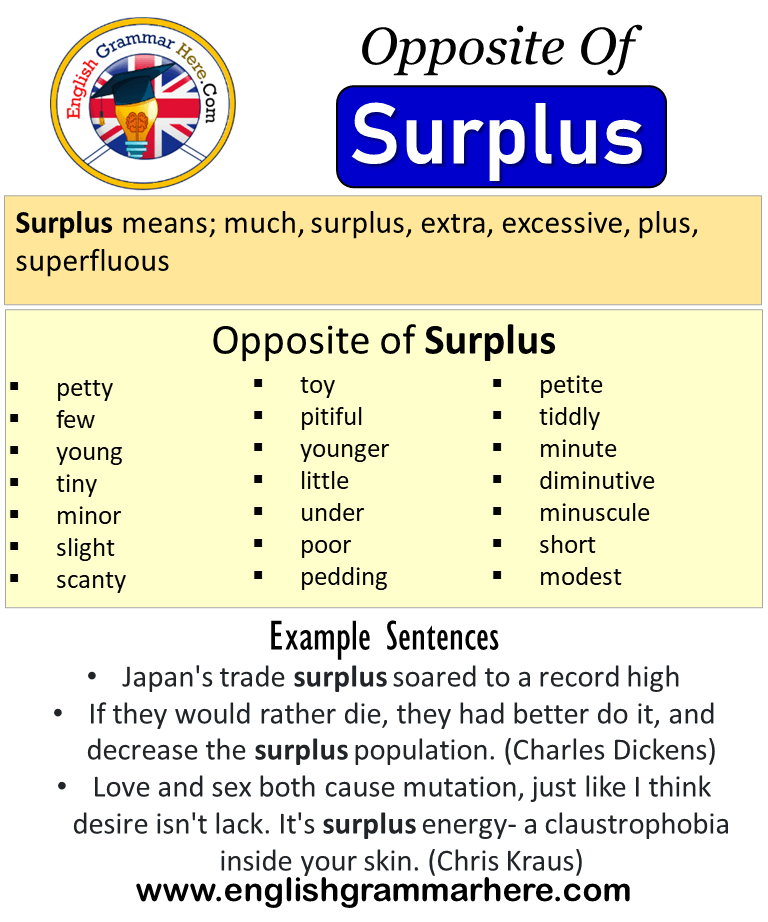 Opposite Of Surplus, Antonyms of Surplus, Meaning and Example Sentences
