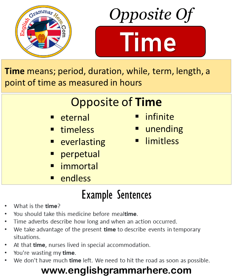 Opposite Of Time, of Meaning and Example Sentences - English Here